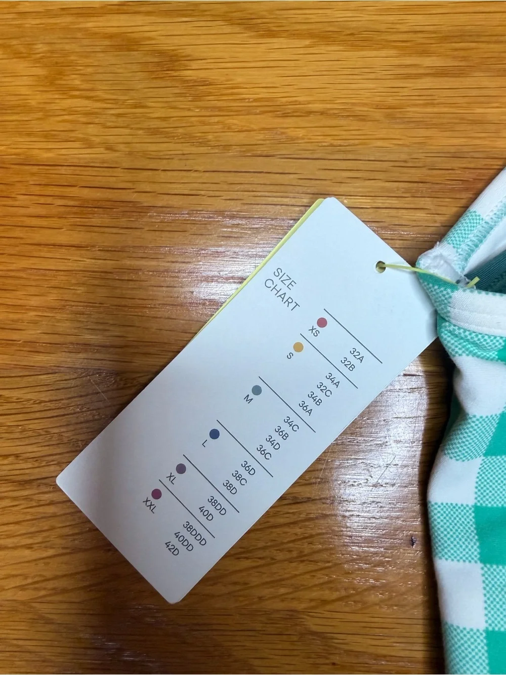 NWT All in Motion Everyday Soft Gingham Sports Bra Green White Size S
